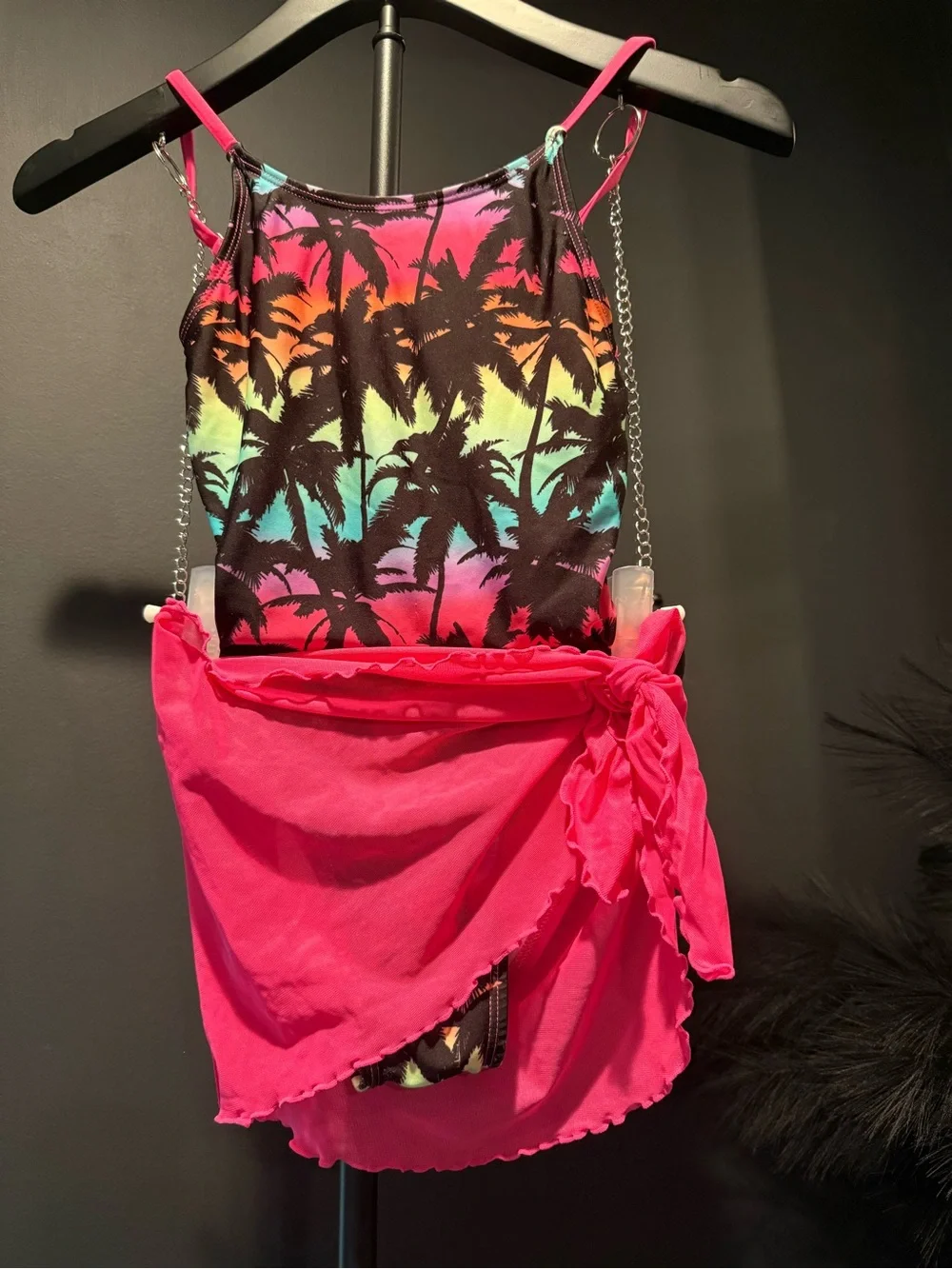 art class Pink Girls' palm tree one-piece